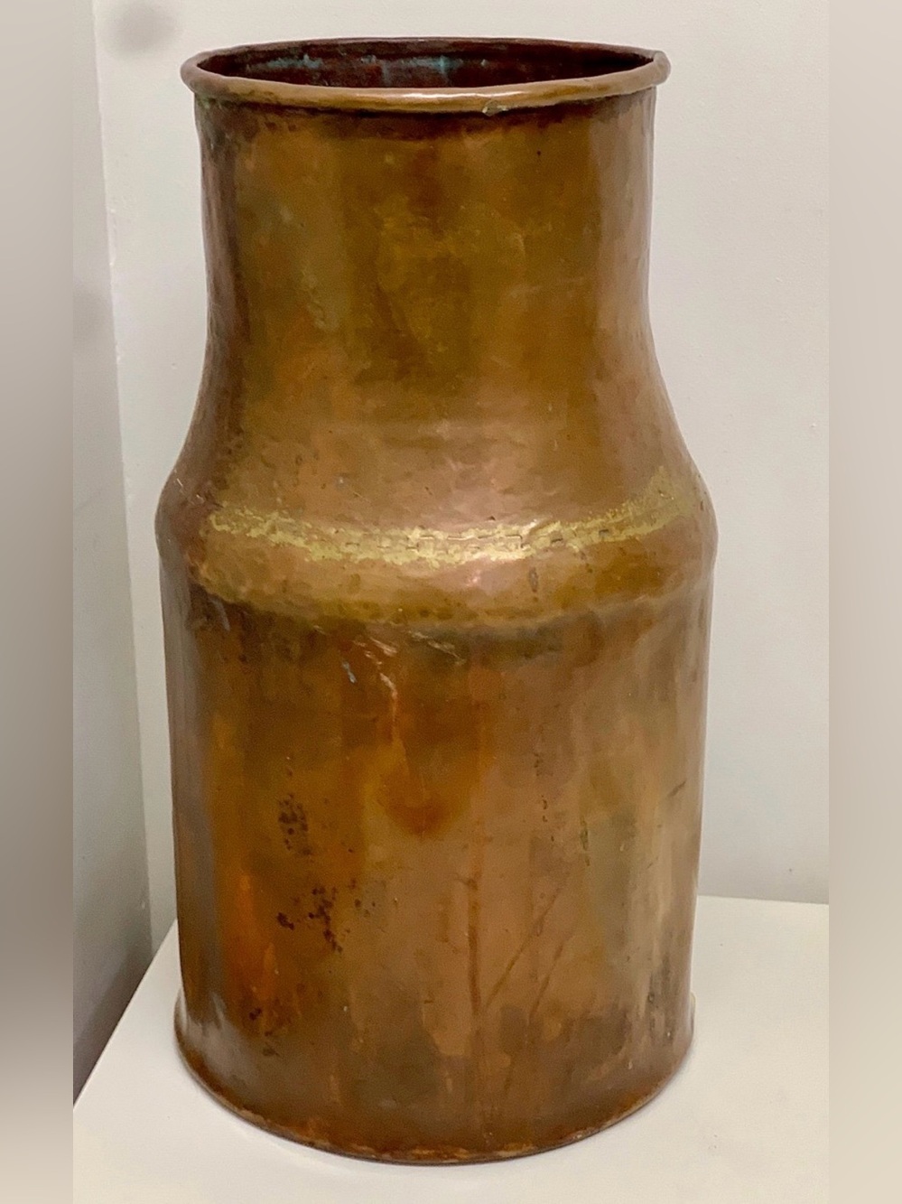 18th Century Antique Hammered Copper Brass Water Pitcher Vase Urn Jug - Picture 8 of 16